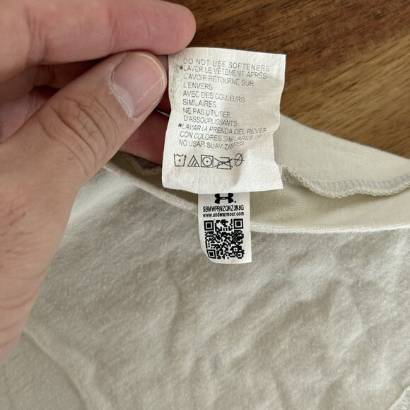 Under Armour Project Rock Brahma Bull Short Sleeve Shirt Men's M Cream Red - Picture 10 of 14